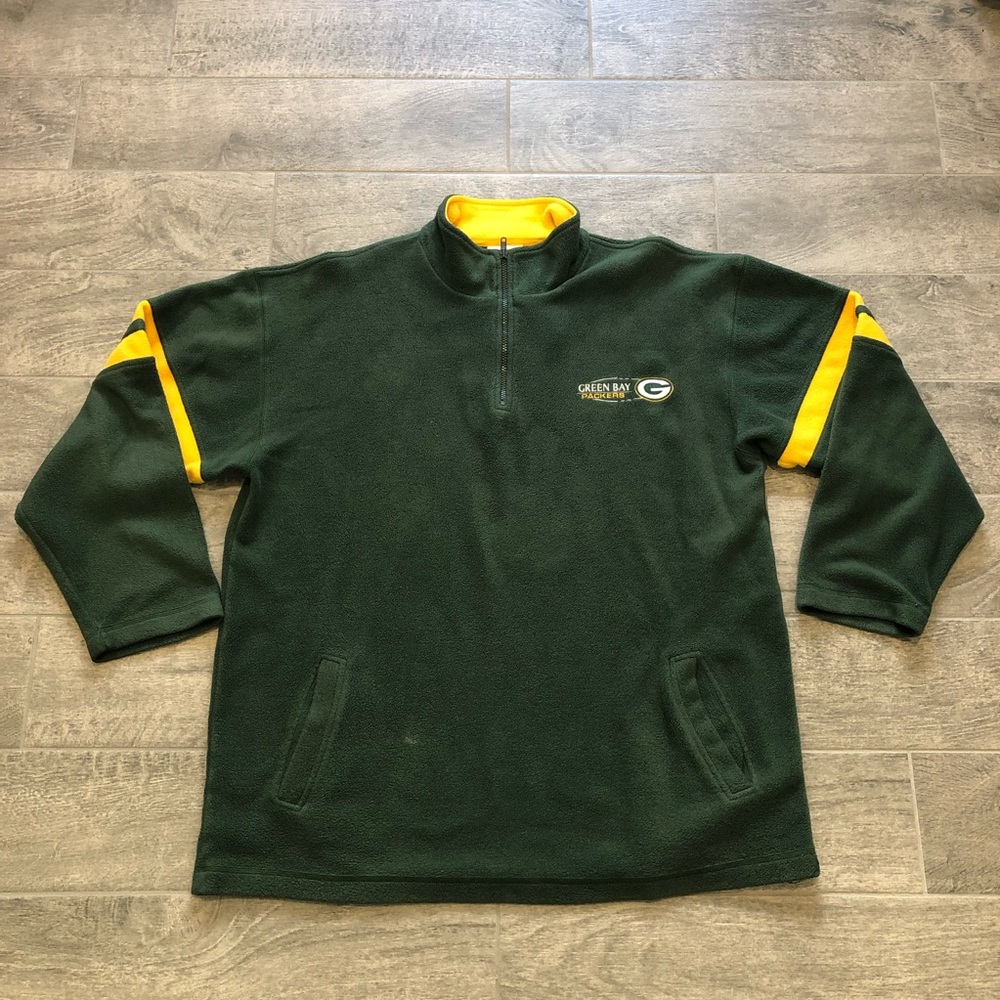 Vintage NFL Green Bay Packers 1/4 Zip Fleece Sweatshirt Football Men’s Size 2XL